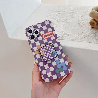 Creative Lattice Mirror Stand Phone Case