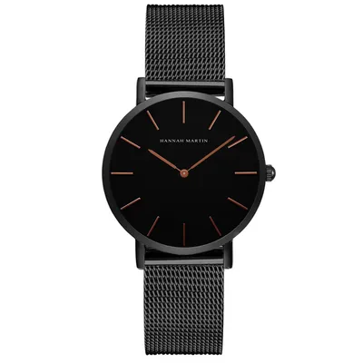 Steel strap watch double needle rose gold ultra-thin quartz men's watch