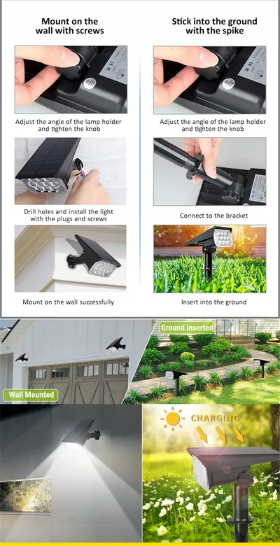 Adjustable Solar Spotlight Solar Garden Light