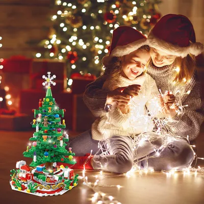 مجموعة بناء شجرة عيد الميلاد السنوية مع إضاءة LED، مكعبات بناء عيد الميلاد للطاولة، تقويم العد التنازلي لعيد الميلاد لمدة 24 يومًا للأولاد والبنات من 3 إلى 6 سنوات