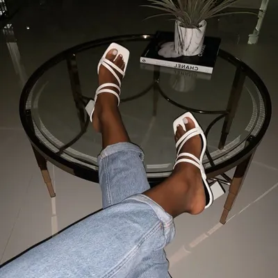 Women's mid-heeled large size slippers