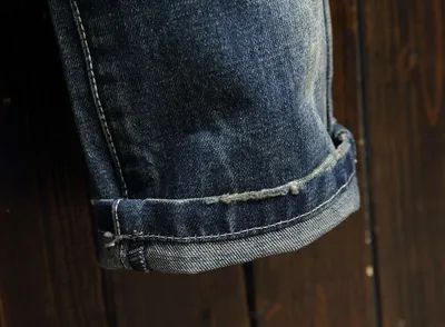 New Men's Straight Slim Ripped Jeans