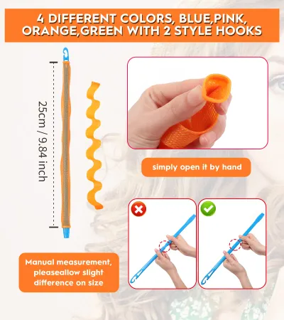 Heatless Hair Curlers Wave Curls Styling Kit For Women Girls On Hair Care - 30 Pcs - 6 Colors - 55 Cm 11.81 Inch