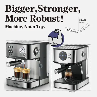 20 Bar Professional Espresso Machine With Milk Frother, Single & Double Shot, ESE Pod Compatible, Pressure Display, Removable Water Tank For Cappuccino, Latte, & Macchiato  Home Barista Edition