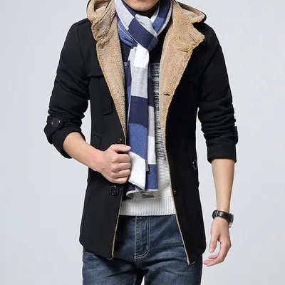 Medium length woolen coat