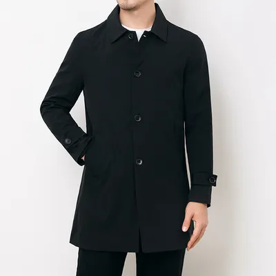 Casual Windbreaker Men's Casual Long Lapel Coat