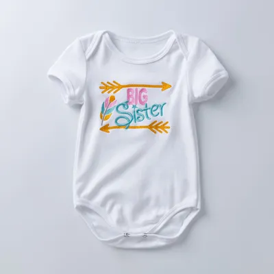 Cartoon animal alphabet black white baby romper