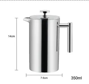Double Stainless Steel Coffee Pot French Coffee Press Pot Insulation Pot Tea Maker Pressure Pot