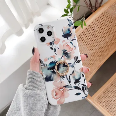Ring Holder Phone Case Magnolia Flower