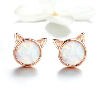 White Gold Plated Cute Animal Earrings
