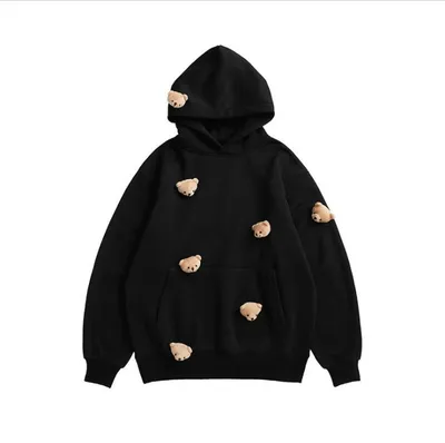 Three-dimensional bear loose sweater men