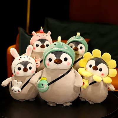 Marine Animals Series Big And Small Penguin Plush Toy Puppet Doll