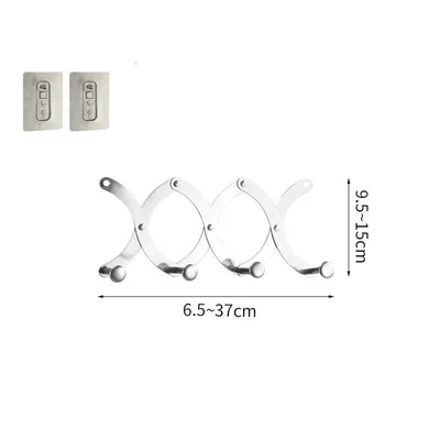 Stainless Steel Door Rear Telescopic Hook Multi-functional Punch-free