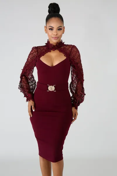 Lace Dress Bandage Sequins Women Overskirt