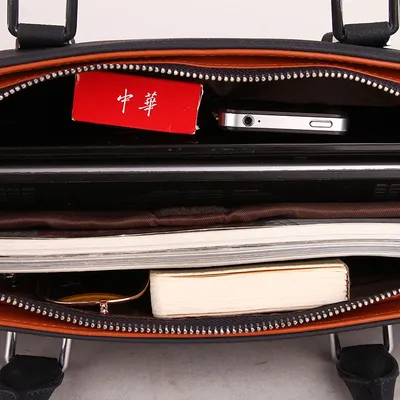 Leather business men's handbag