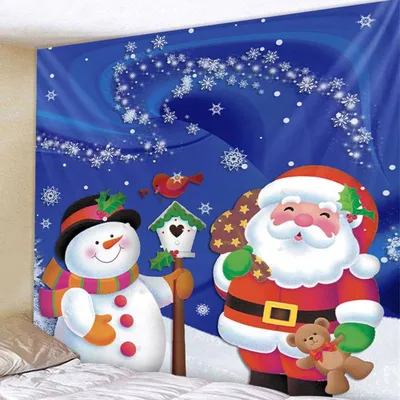 European and American polyester Christmas wall blanket
