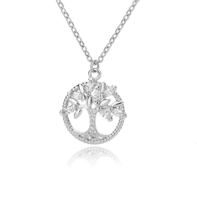 Tree Of Life Necklace Rhinestone Chain Pendant Jewelry Birthday Party Valentine's Day Gifts