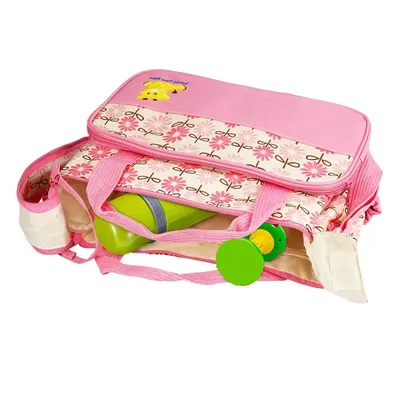 5PCS Baby Nappy Diaper Bags Set Mummy Diaper Shoulder Bags W Nappy Changing Pad Insulated Pockets
