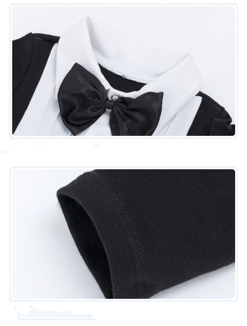 Black long-sleeved romper fake two-piece baby onesies