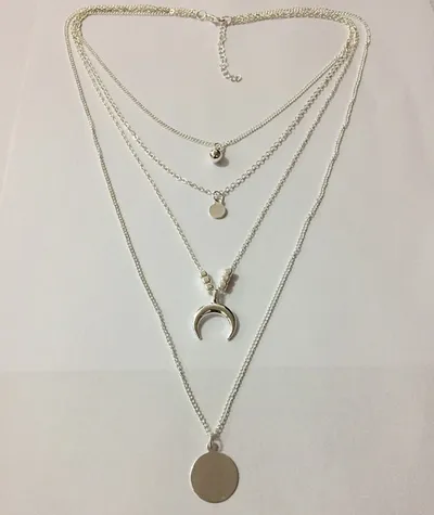 Fashionable Personality New Multi-layer Moon Disc Pendant
