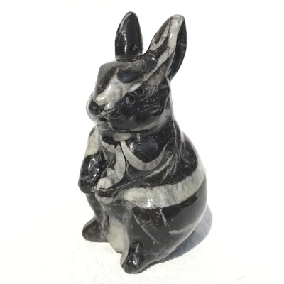 Natural Crystal Raw Stone Rabbit Carving Craft