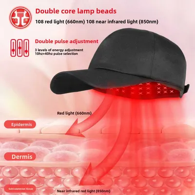 LED Red Light Hair Therapy Cap, Hot Compress Hair Care Device, Infrared Hair Care Cap