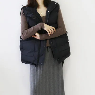 Autumn And Winter Down Cotton Vest Vest Women's Stand Collar Sleeveless