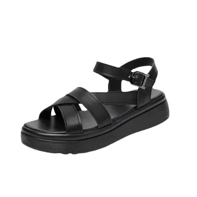 Mid Heel Women's Summer Strap Women's Sandals Soft Thick Back