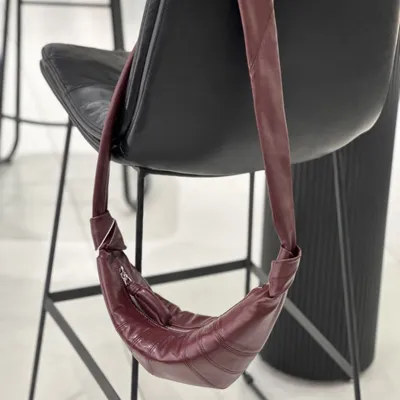 Hot-selling European And American Sheep Leather Croissant Bag For Foreign Trade, Crossbody Lazy-style Horn Bag, Vintage Genuine Leather Shoulder Crossbody Dumpling Bag