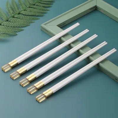 New Household Alloy Chopsticks Amber Gold Resistant To High Temperature