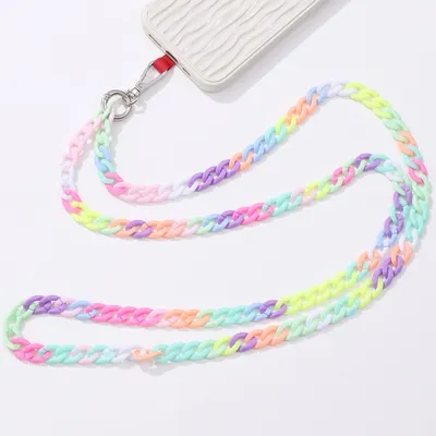 Mixed Color Colored Acrylic Crossbody Chain