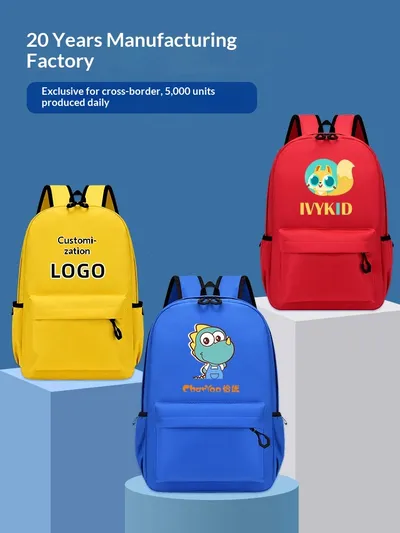 Customized Logo Printed Backpacks For Primary And Secondary School Students, Training Classes, Tutoring Bags, Gifts, Kindergarten Children's Leisure Backpacks