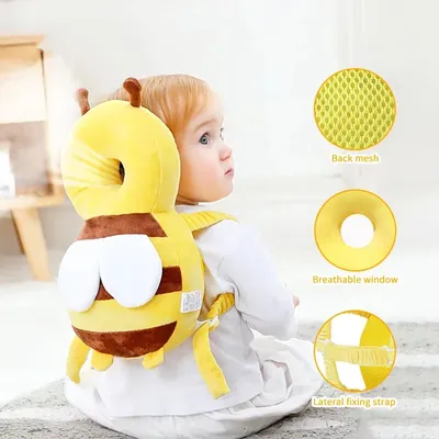 Head Back Protector Baby Protect Pillow Learn Walk Pad Prevention Fall Cartoon Bee Kids Pillows