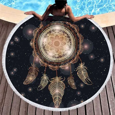 Dream Catcher Elephant Turtle Beach Towel