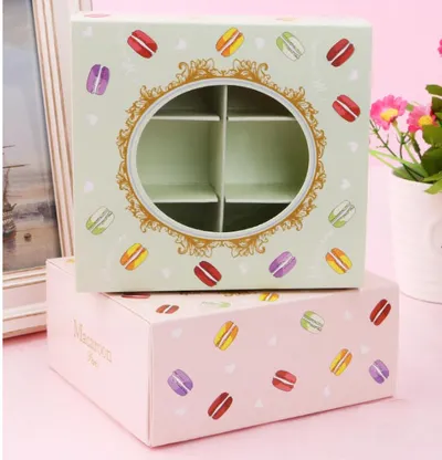 6-compartment macaron candy small pastry box