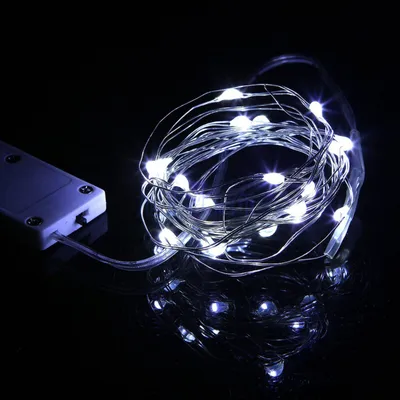 مجموعة من 6 مصابيح LED صغيرة تعمل بالبطارية، 20 مصباح LED، سلك نحاسي، سلسلة إضاءة خرافية، طول 2 متر