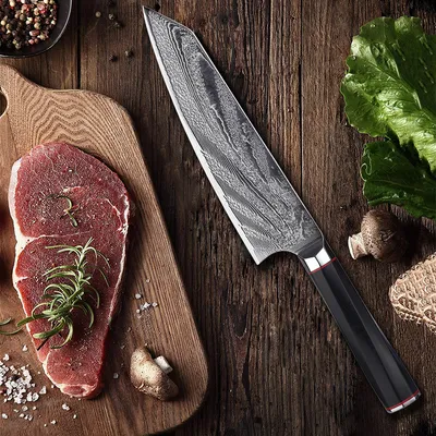 Japanese Imported Damascus Steel Slicing Knife Kitchen Knife For Cutting Meat