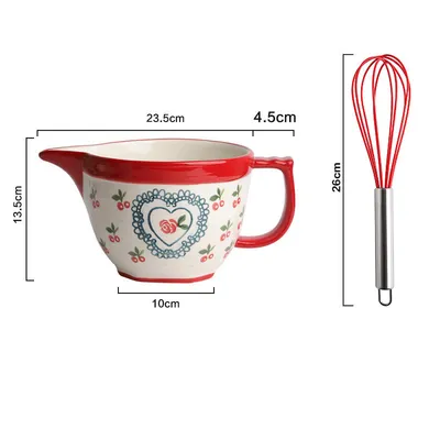 Sharp-mouthed Ceramic Handle Home Baking Sauce And Egg Bowl