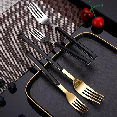 Plastic Handle Knife Fork Spoon Simple Tableware