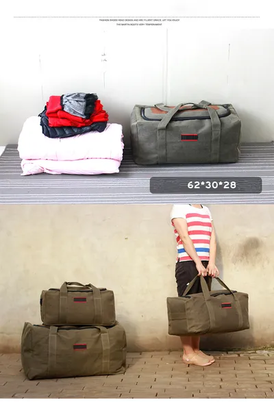 Large Capacity Canvas Hand Luggage Bag Travel Bag Men's Moving Big Bag