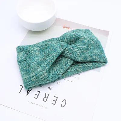 Autumn and winter wool cross hair band