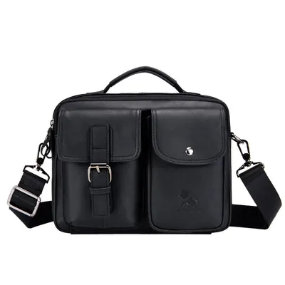 Cowhide men's diagonal bag