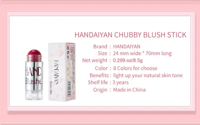 Cheek Blusher Shimmer Blush Stick Face Makeup Highlighter Bronzer Contour Cream Long-lasting Facial Make Up Cosmetics