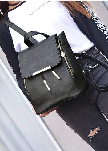 Women Backpack High Quality PU Leather Mochila Escolar School Bags For Teenagers Girls Top-handle Backpacks Herald Fashion