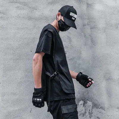 Summer Men's Short-sleeved T-shirt With Round Neck Streamers