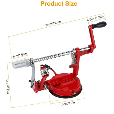3 In 1 Fruit Peeler For Festival Manual Rotation Potato Fruit Core Slicer Kitchen Hand Cracking Corer With Zinc Alloy Peeler Suction Base