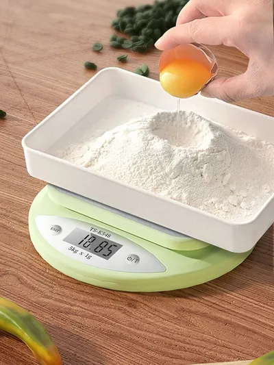 Kitchen Scale 5kg Weight Grams Digital Balance Precision Accurate Green Electronic LCD Food Baking Portable Scale
