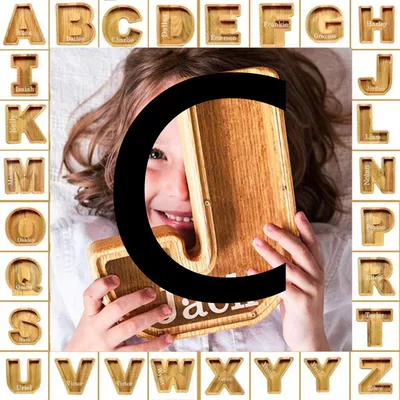 Wooden Piggy Bank Creative English Alphabet Piggy Bank Wooden Acrylic Crafts