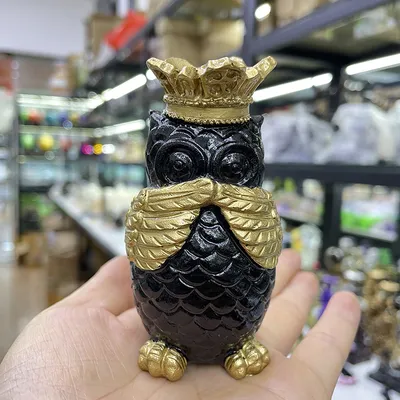 Owl Modeling Crystal Stone Jade Mine Standard Golf Tee Crafts Table Decorative Ornaments