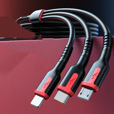 Fast Charge Data Cable One Drag Three 66W Braided USB